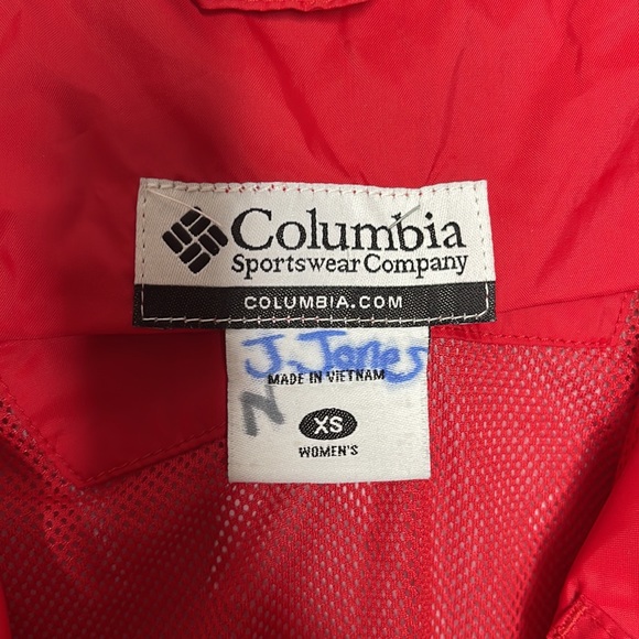 Columbia Sportswear Red Omni Tech Waterproof Hooded Jacket Womens Sz XS! - Picture 4 of 7